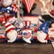 3 piece patriotic gnome decoration set featuring stars and stripes designs perfect for home decor outdoor yard displays and celebrations like independence day and memorial day